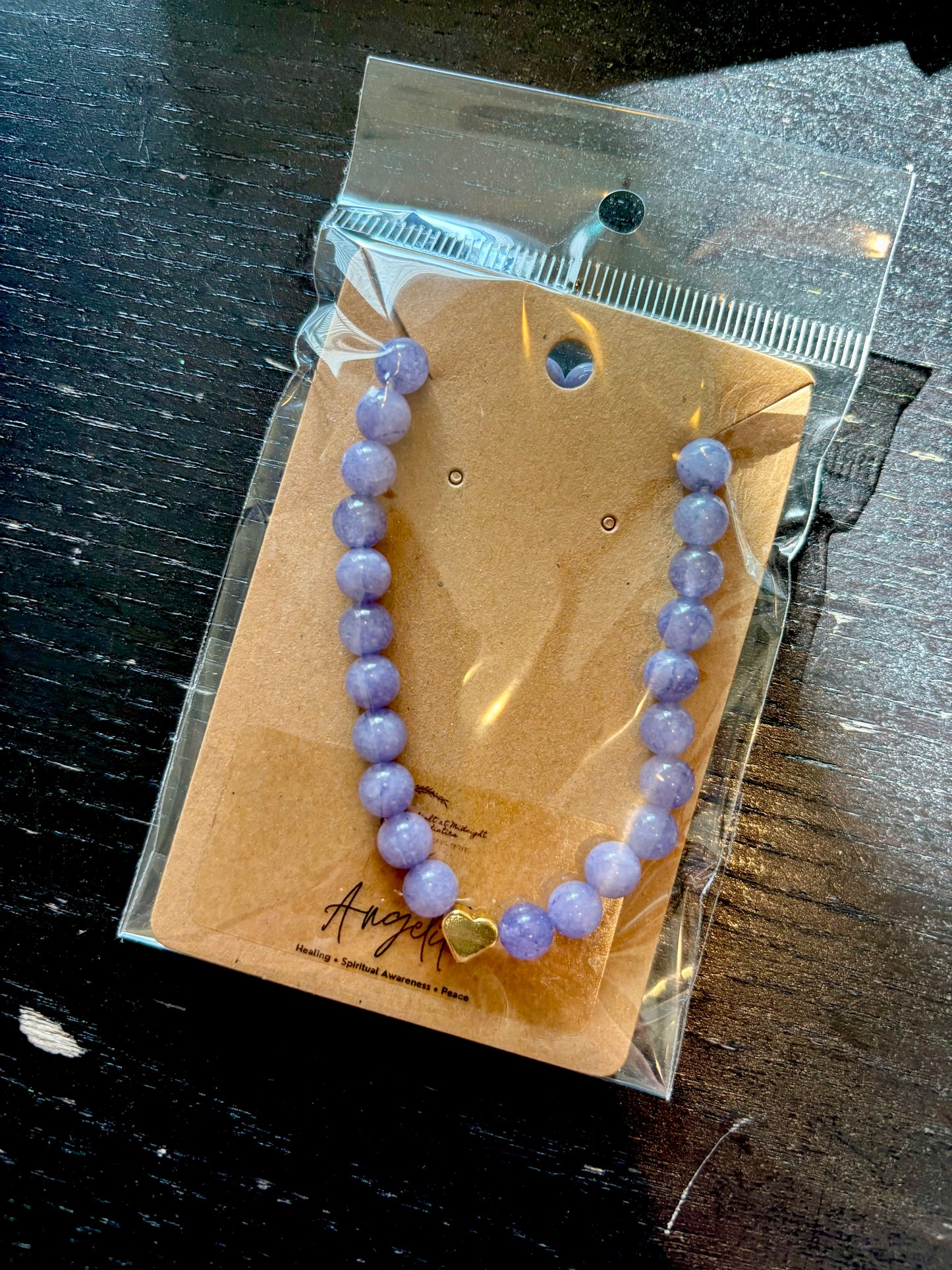 Purple Angelite Bracelet with heart
