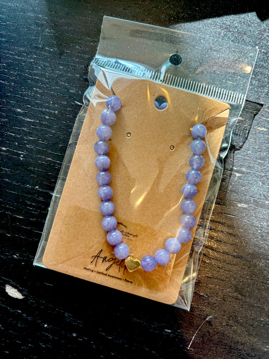 Purple Angelite Bracelet with heart