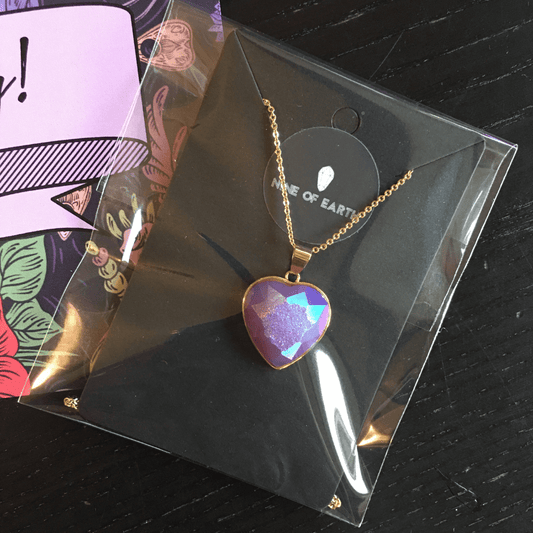 Electroplated Quartz Heart Necklace - Nine of Earth