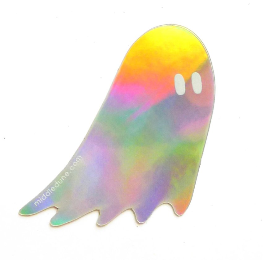 Holographic Ghost Sticker - Nine of Earth