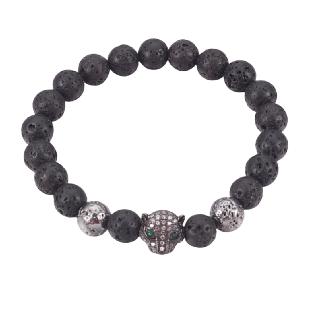 Leopard Bracelet with Lava Rock - Nine of Earth