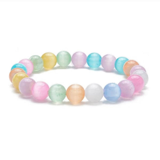 Polished Selenite Bracelet - Nine of Earth