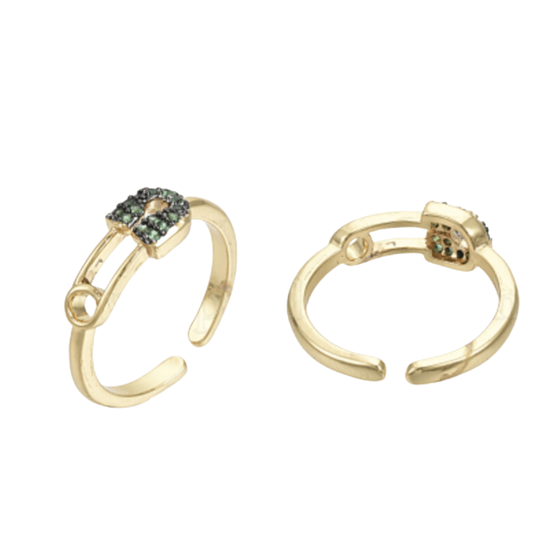 Safety Pin Ring - Nine of Earth