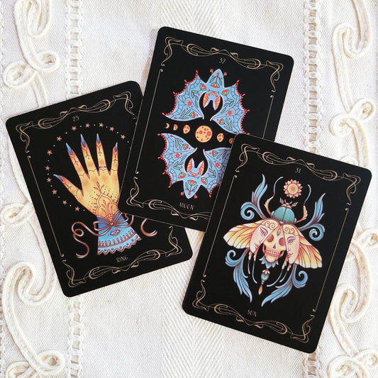 Faina Lorah - Nocturnal Garden Lenormand - Art Nouveau Divination Deck - Nine of Earth