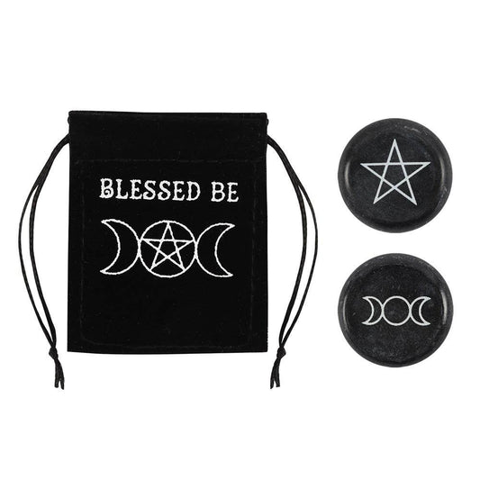 Blessed Be Lucky Pentagram Wiccan Charm - Nine of Earth