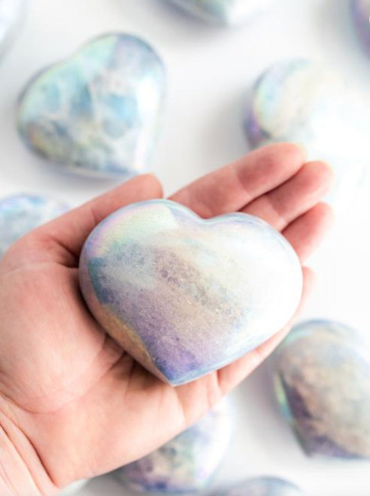 Blue Angel Aura Reiki Crystal Heart - Nine of Earth