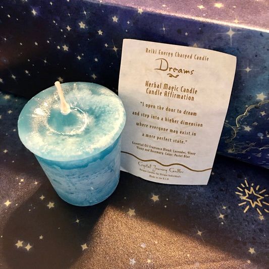 "Dream" Votive candle by Crystal Journey Candles - Nine of Earth