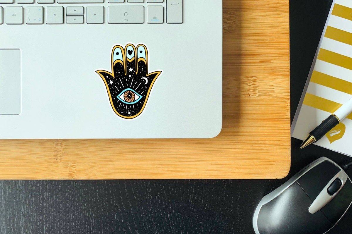 Galaxy Hamsa Hand Vinyl Sticker - Nine of Earth