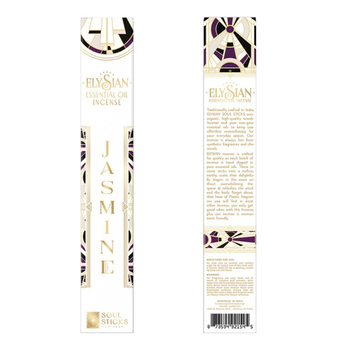 Jasmine Elysian Essential Oil Incense Sticks - Nine of Earth