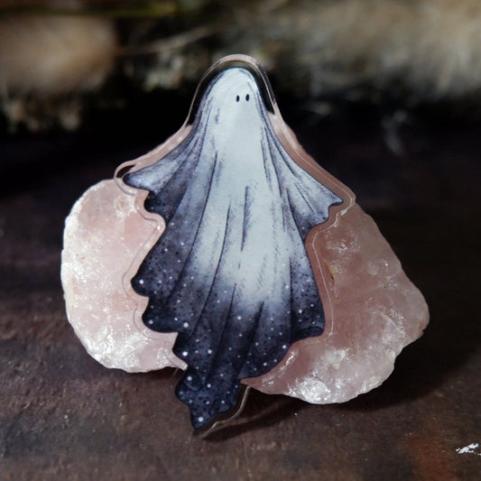 Little Ghost - Acrylic Pin Badge - Nine of Earth