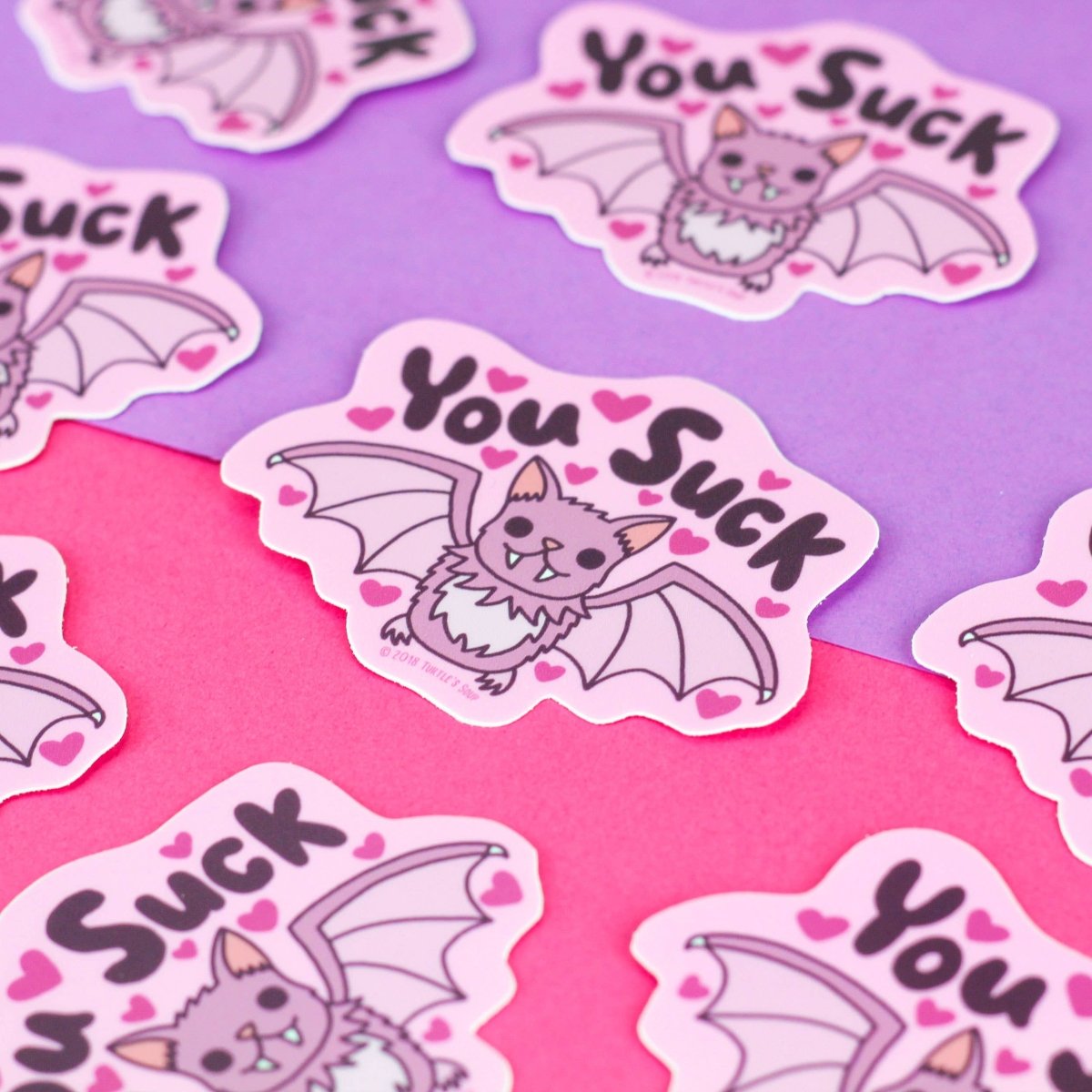 "You Suck" Vampire Bat Vinyl Sticker - Nine of Earth