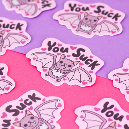 "You Suck" Vampire Bat Vinyl Sticker - Nine of Earth