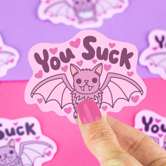 "You Suck" Vampire Bat Vinyl Sticker - Nine of Earth