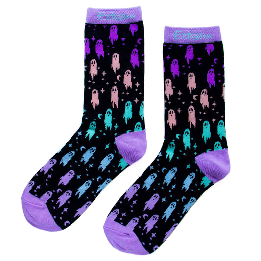 Ectogasm - Spooky Rainbow Ghost Unisex Crew Socks - Nine of Earth