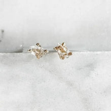 Load image into Gallery viewer, Herkimer Diamond Claw Studs - Nine of Earth