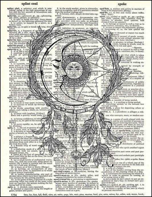 Moon Dream Catcher Dictionary Print - Nine of Earth